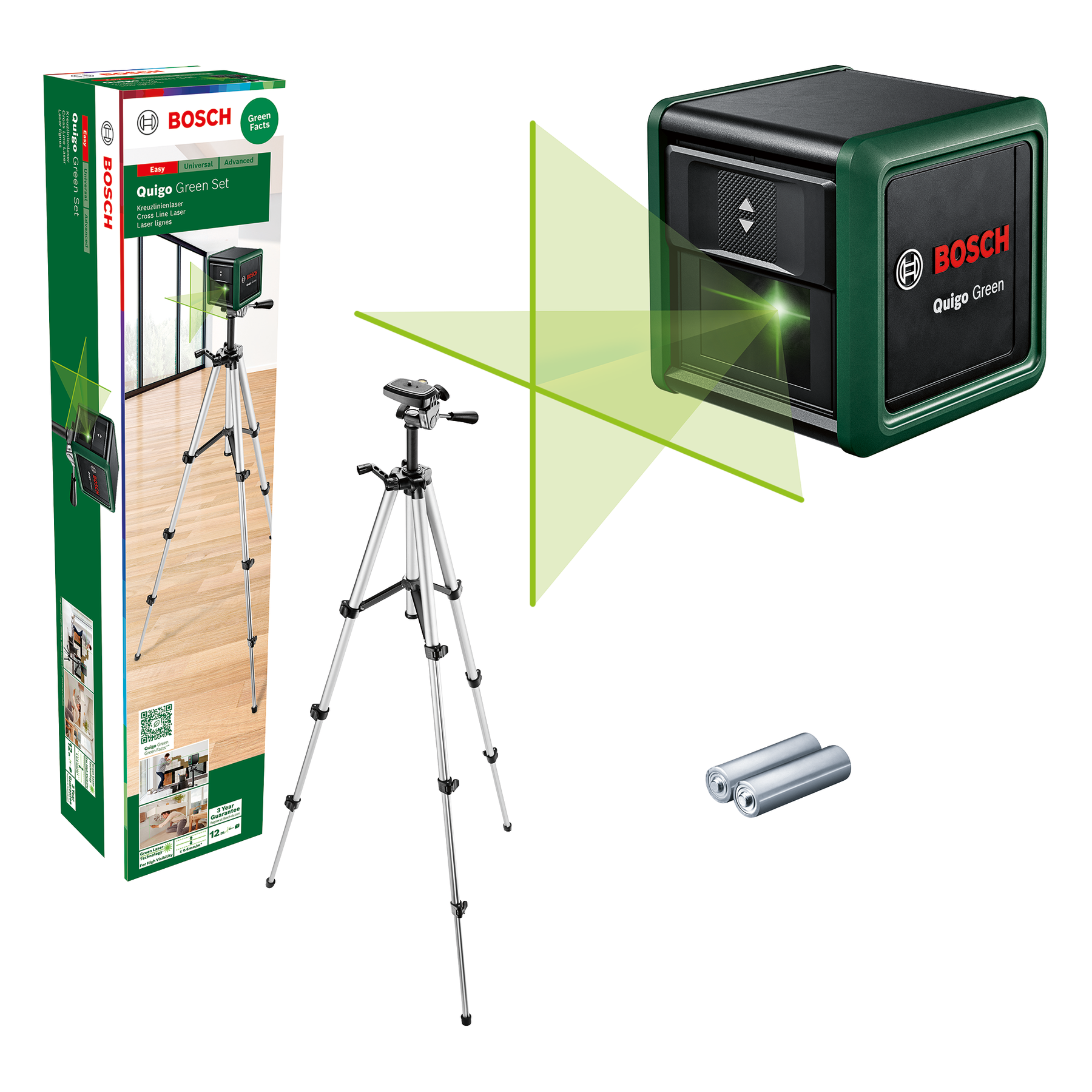 Laser krzyżowy Bosch Quigo Green zestaw