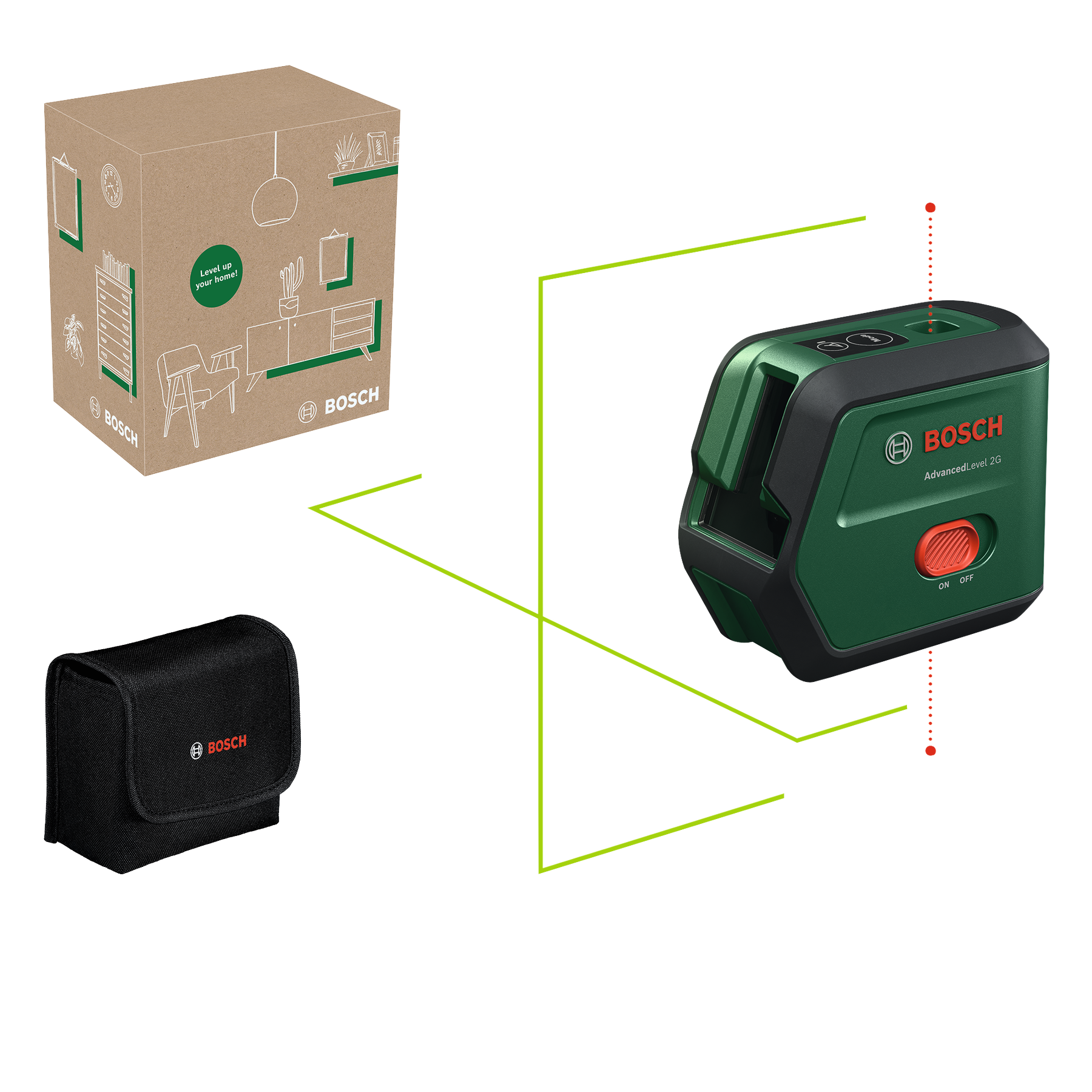 Laser krzyżowy z funkcją pionu Bosch AdvancedLevel 2G